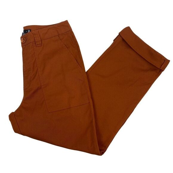 VOLCOM TRUE TO THIS MEN Size 26 Burnt Orange Stretch Casual Pants Chino Cuffed - Picture 2 of 10